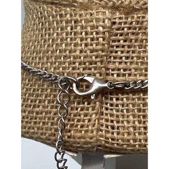 Multi Layer Silver Tone Necklace Clear Crystal Accents Lobster Clasp Adjustable - Picture 5 of 5